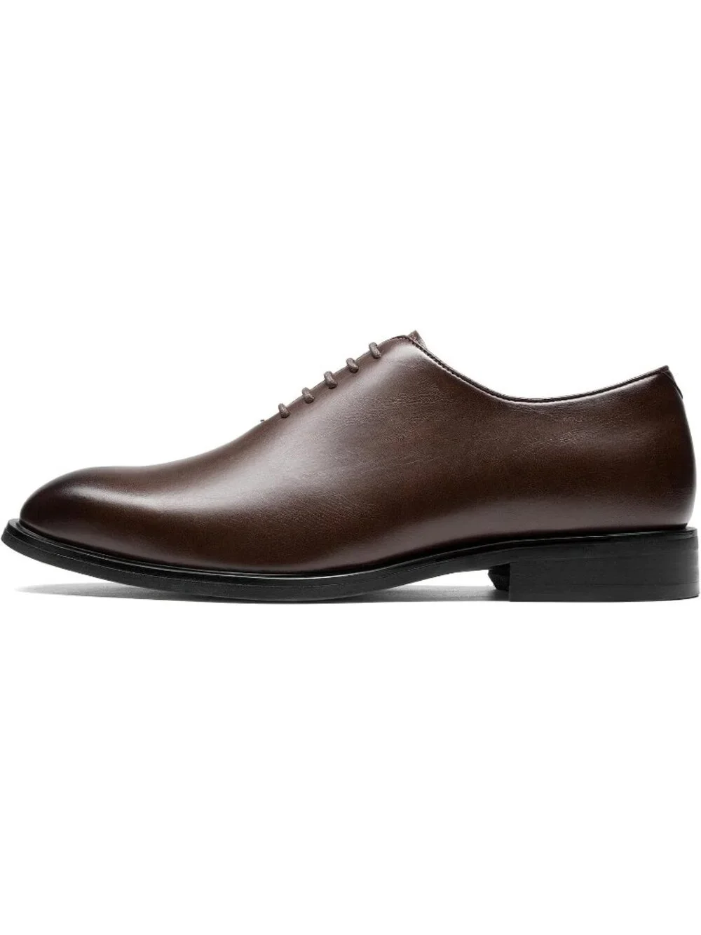 Men's Dark Brown Faux Leather Lace Up Classic Comfort Oxford Formal Dress Shoes